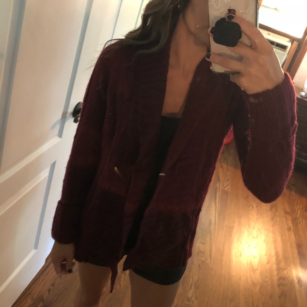 Maroon cardigan